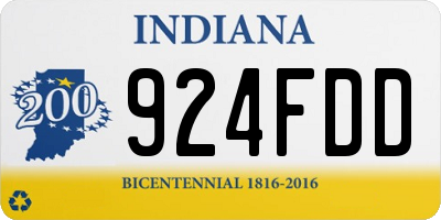 IN license plate 924FDD