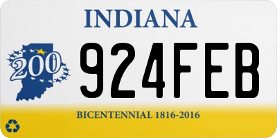 IN license plate 924FEB