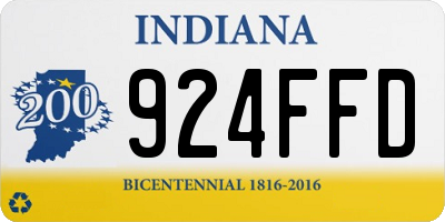 IN license plate 924FFD