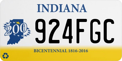 IN license plate 924FGC