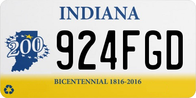 IN license plate 924FGD