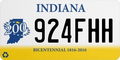 IN license plate 924FHH