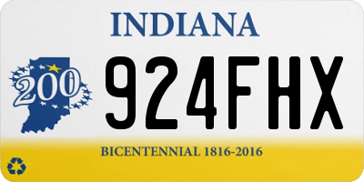 IN license plate 924FHX