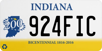 IN license plate 924FIC