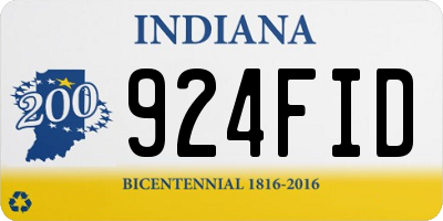 IN license plate 924FID
