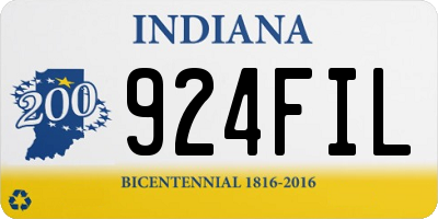 IN license plate 924FIL