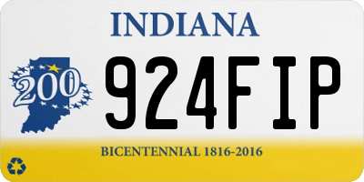 IN license plate 924FIP
