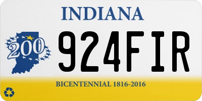 IN license plate 924FIR