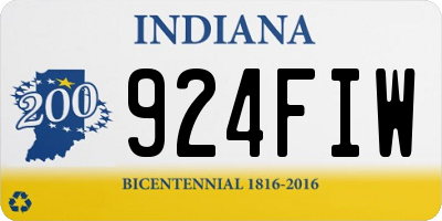IN license plate 924FIW