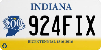 IN license plate 924FIX