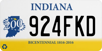 IN license plate 924FKD