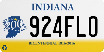 IN license plate 924FLO