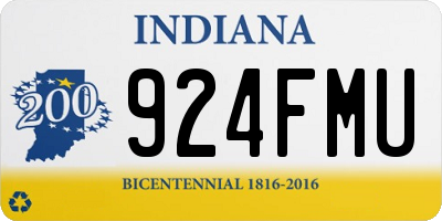 IN license plate 924FMU