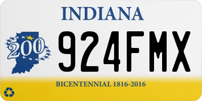 IN license plate 924FMX