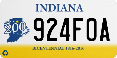 IN license plate 924FOA
