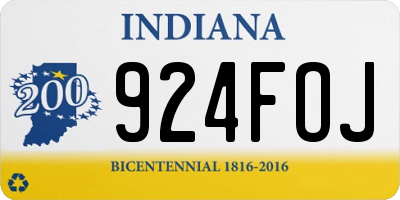 IN license plate 924FOJ