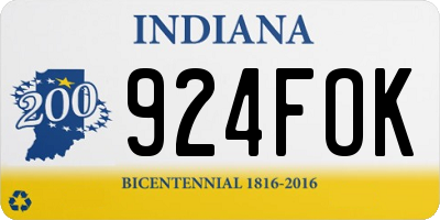 IN license plate 924FOK