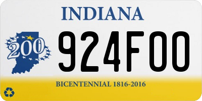IN license plate 924FOO