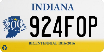 IN license plate 924FOP