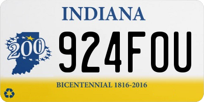 IN license plate 924FOU