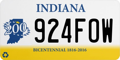 IN license plate 924FOW