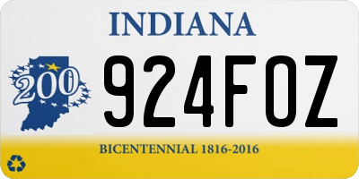 IN license plate 924FOZ