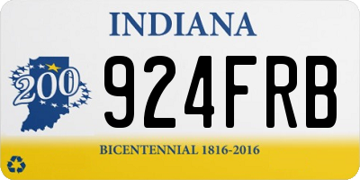 IN license plate 924FRB