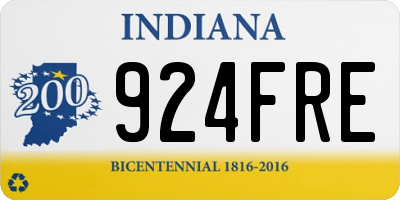 IN license plate 924FRE
