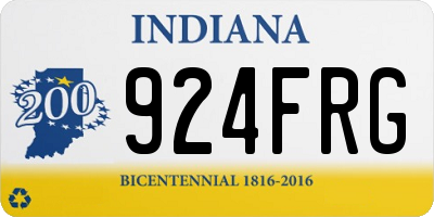 IN license plate 924FRG