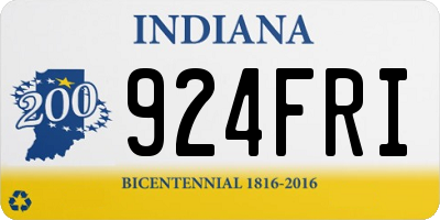 IN license plate 924FRI