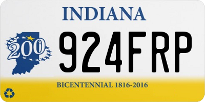 IN license plate 924FRP