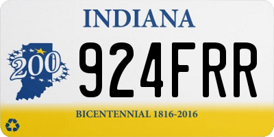 IN license plate 924FRR