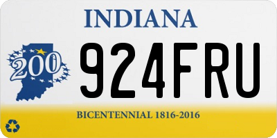 IN license plate 924FRU