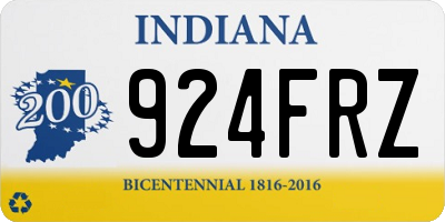 IN license plate 924FRZ