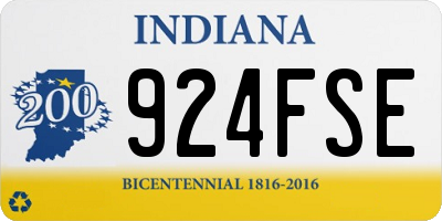IN license plate 924FSE