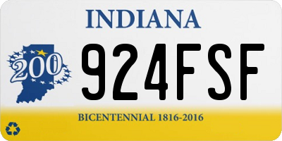 IN license plate 924FSF