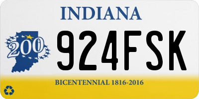 IN license plate 924FSK