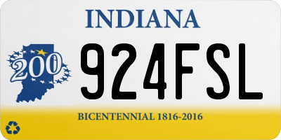 IN license plate 924FSL