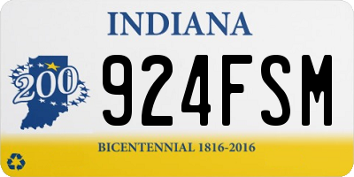 IN license plate 924FSM