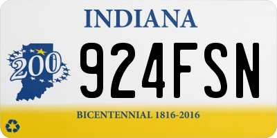 IN license plate 924FSN