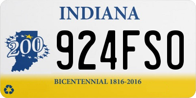 IN license plate 924FSO