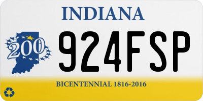 IN license plate 924FSP