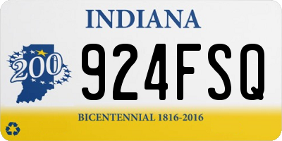 IN license plate 924FSQ
