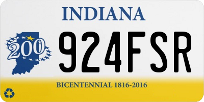 IN license plate 924FSR