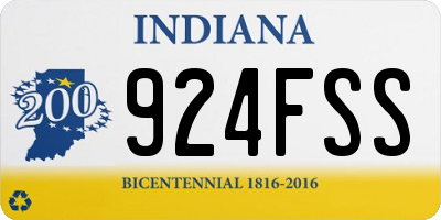 IN license plate 924FSS
