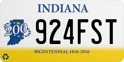 IN license plate 924FST
