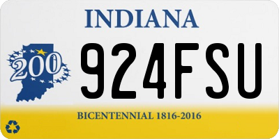 IN license plate 924FSU
