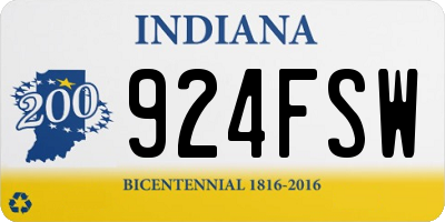 IN license plate 924FSW
