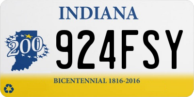 IN license plate 924FSY