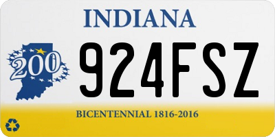 IN license plate 924FSZ